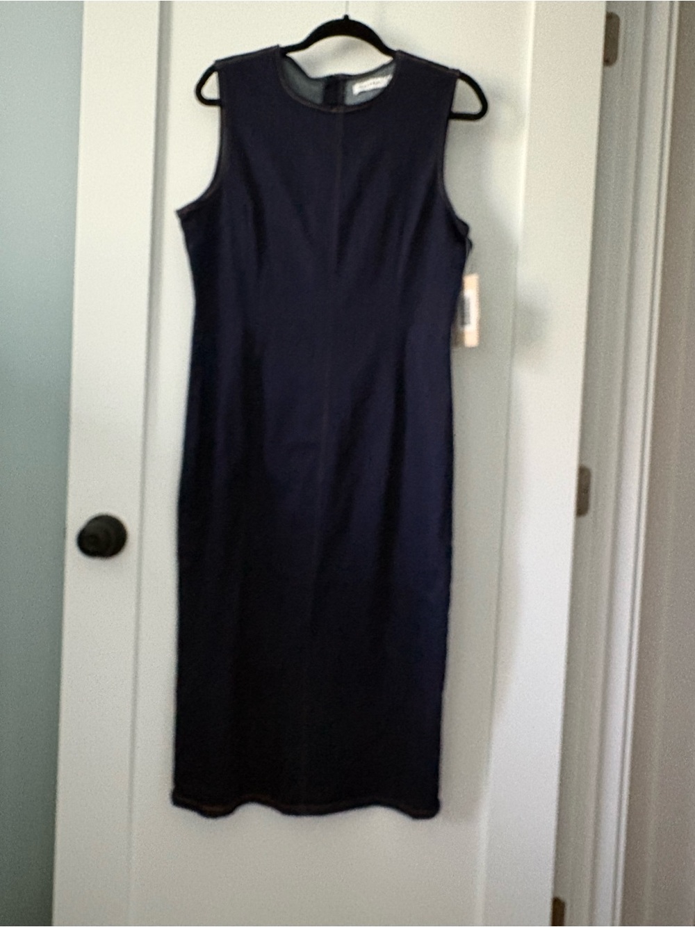 Classic Dark Denim Sleeveless Midi Dress